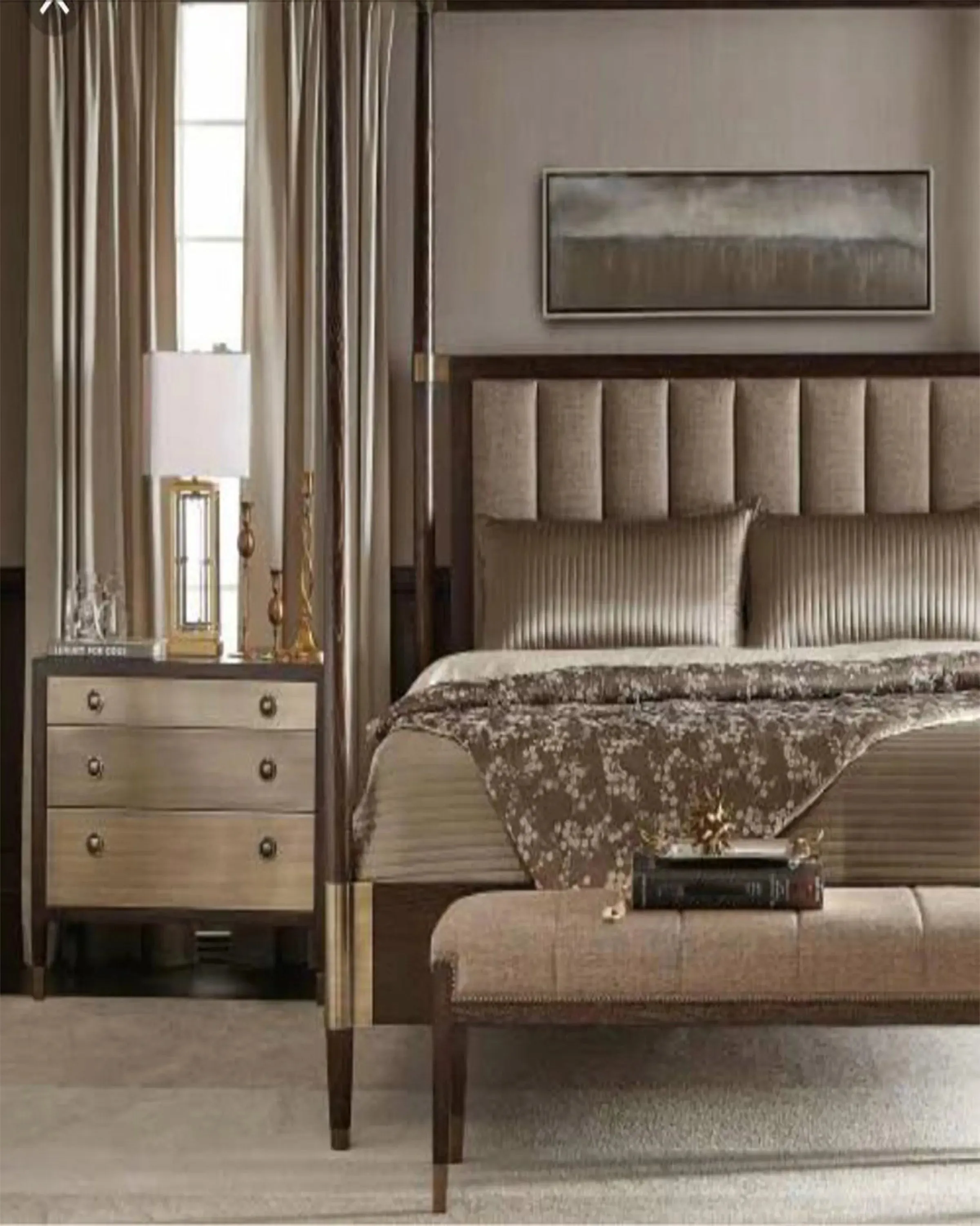 PEARL LUXURY WOODEN BED WITH HEAD BOARD