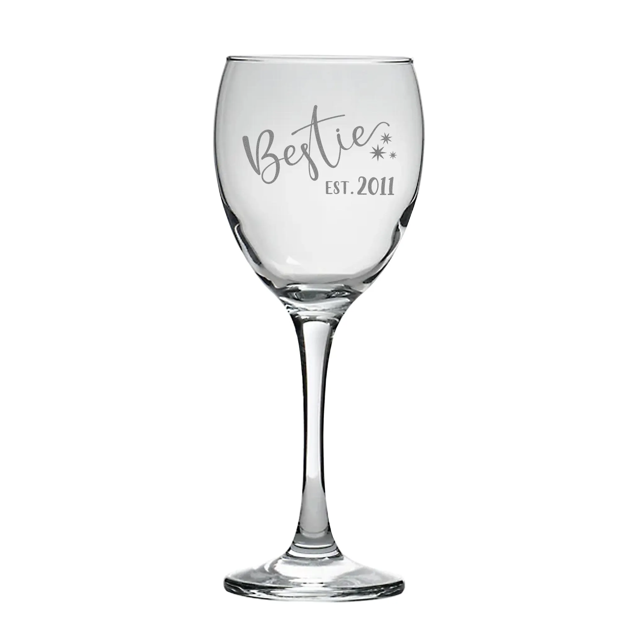 Personalised Bestie Wine Glass