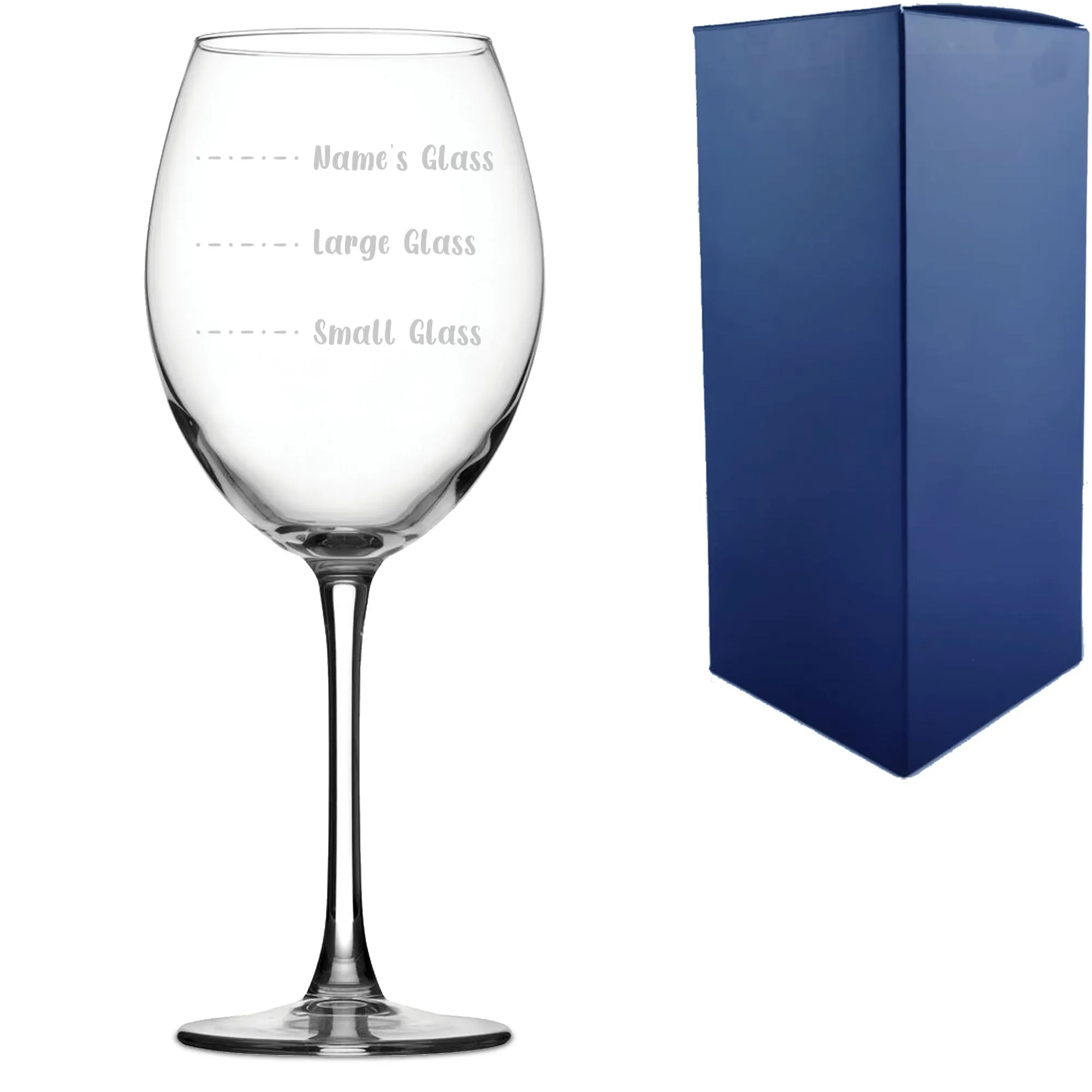 Personalised Engraved Enoteca Wine Glass with Name's Glass Handwritten Measurements Design, Customise with Any Name