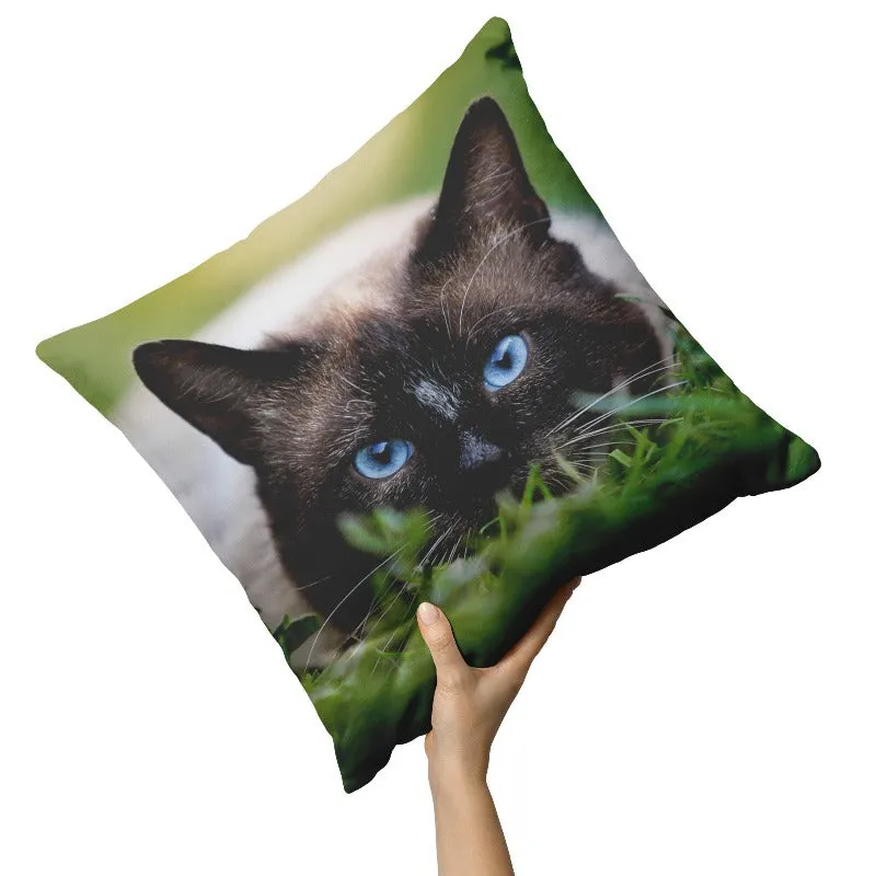 Personalized Cute Cat Pillow Covers - Custom Cat Lover Gift