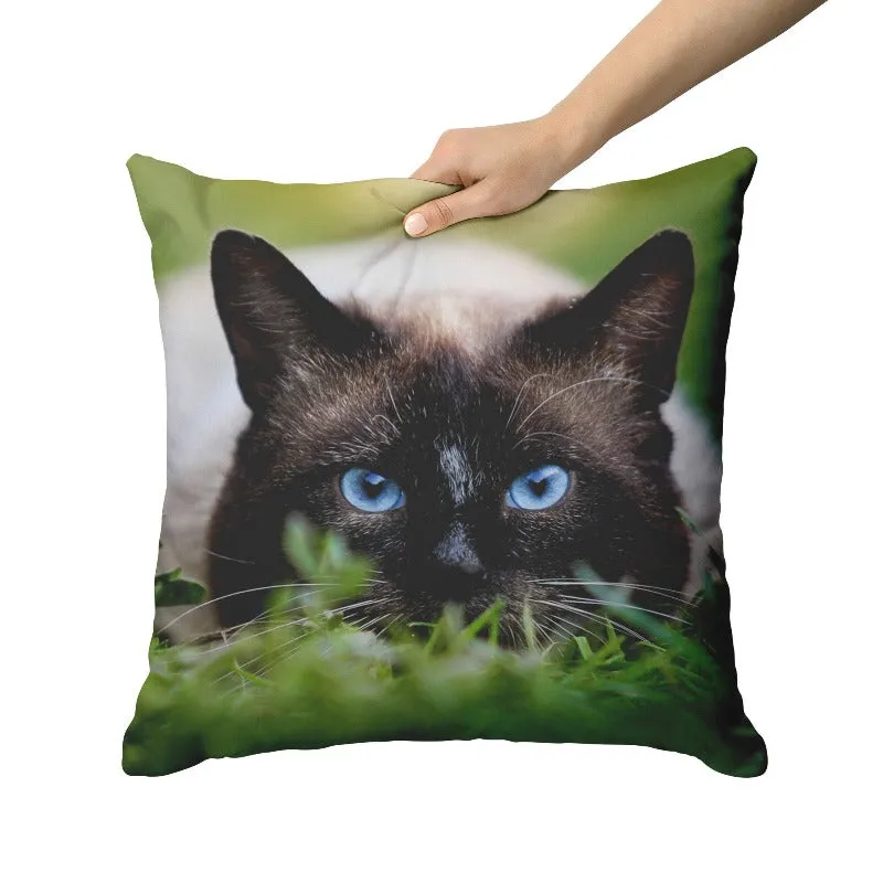 Personalized Cute Cat Pillow Covers - Custom Cat Lover Gift