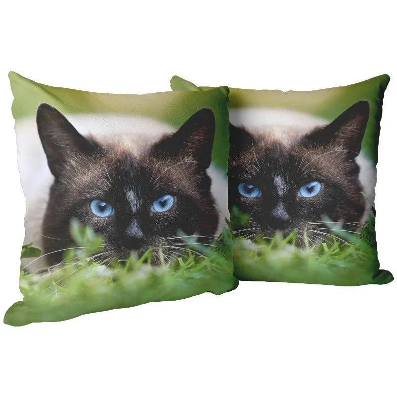 Personalized Cute Cat Pillow Covers - Custom Cat Lover Gift