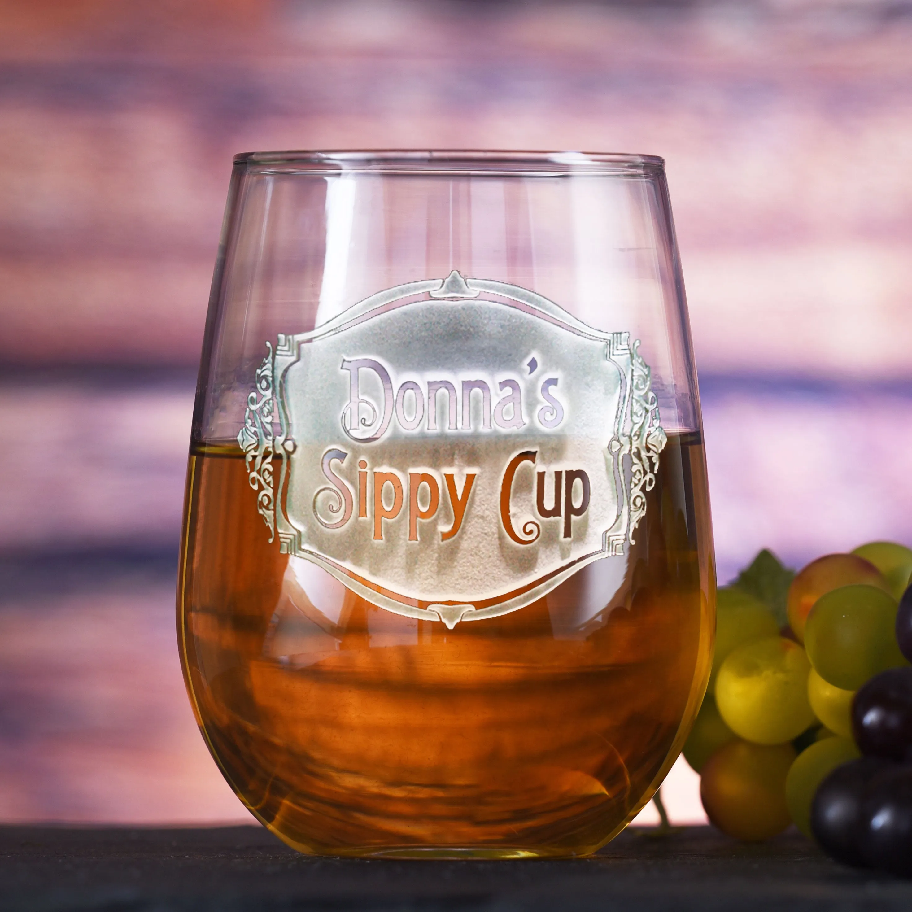 Personalized Sippy Cup Stemless Wine Glass