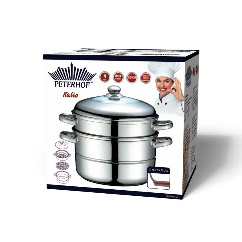 Peterhof PH-15118-26; Stainless Steal Steamer set 4pcs