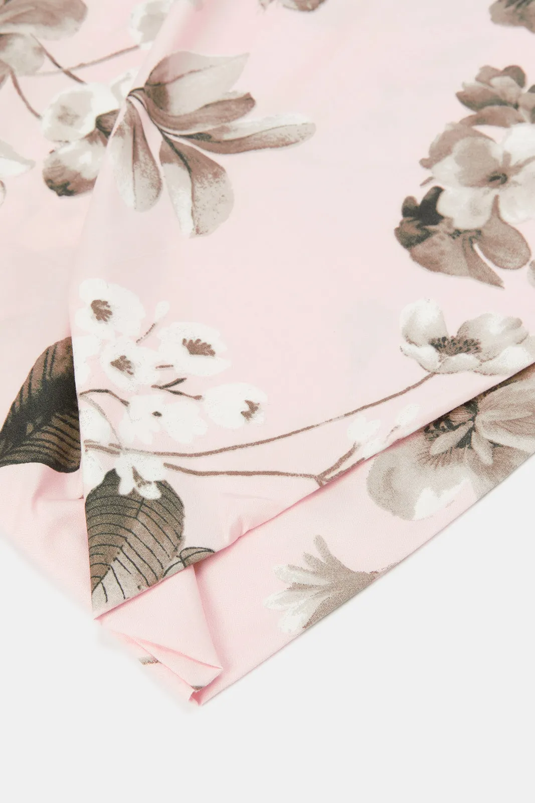 Pink Floral Print Flat Sheet (Single Size)