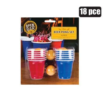 Plastic Party Picnic Cup - Mini Ping Pong Game with 18 Cups with Balls