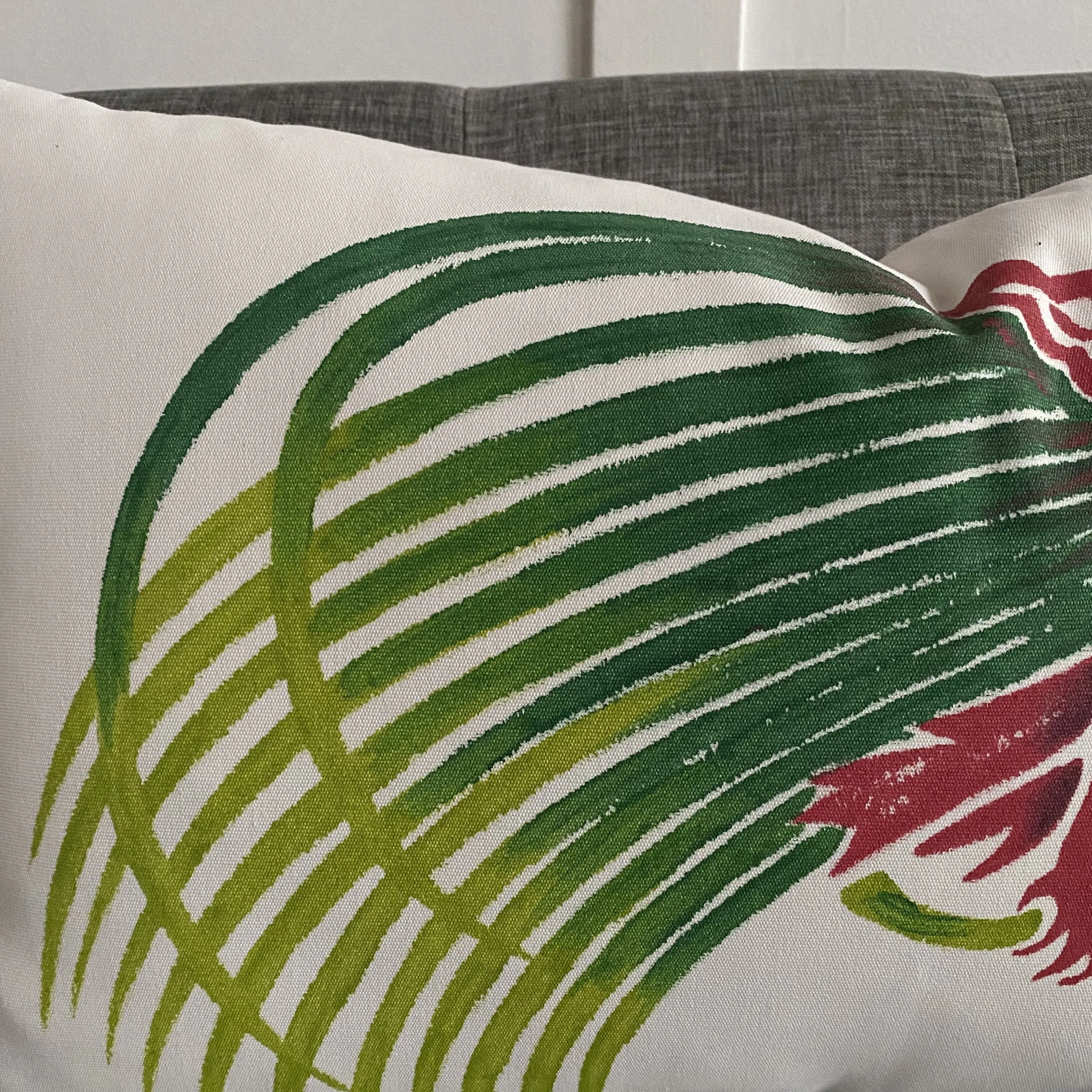 Playful Hand-Painted Peacock Lumbar Pillow Cover 13x22