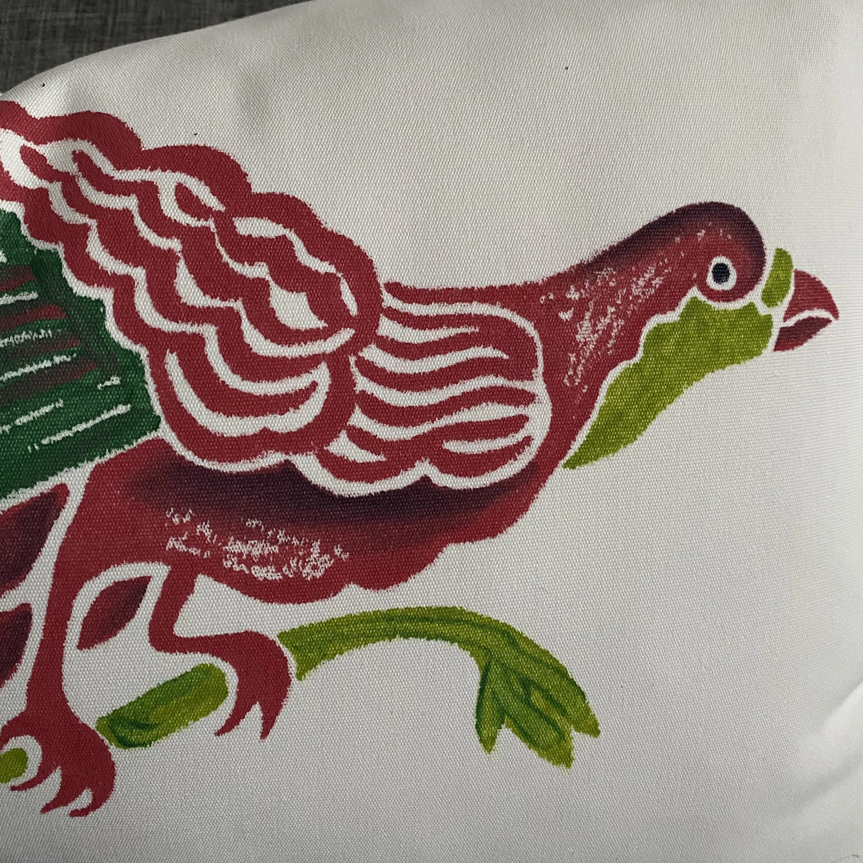 Playful Hand-Painted Peacock Lumbar Pillow Cover 13x22