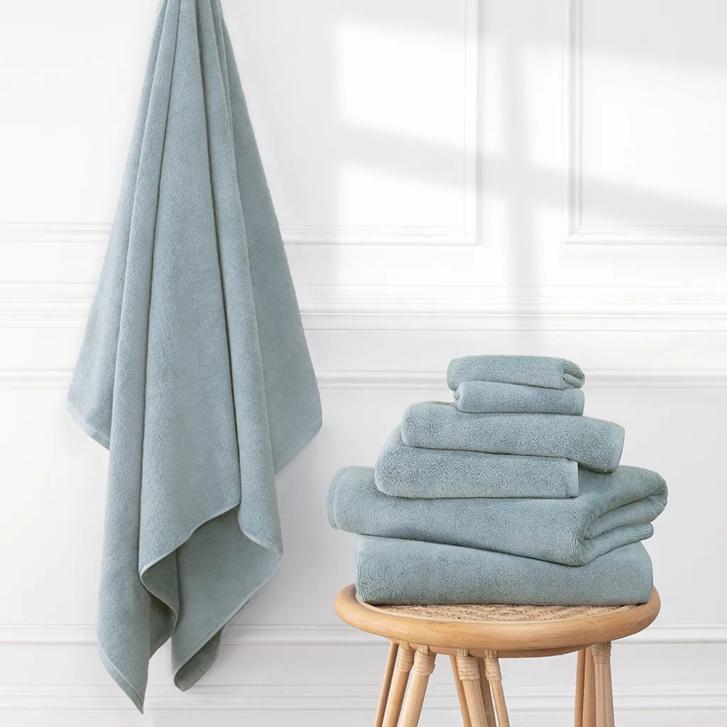 Plush Coastal Blue Bath Towel