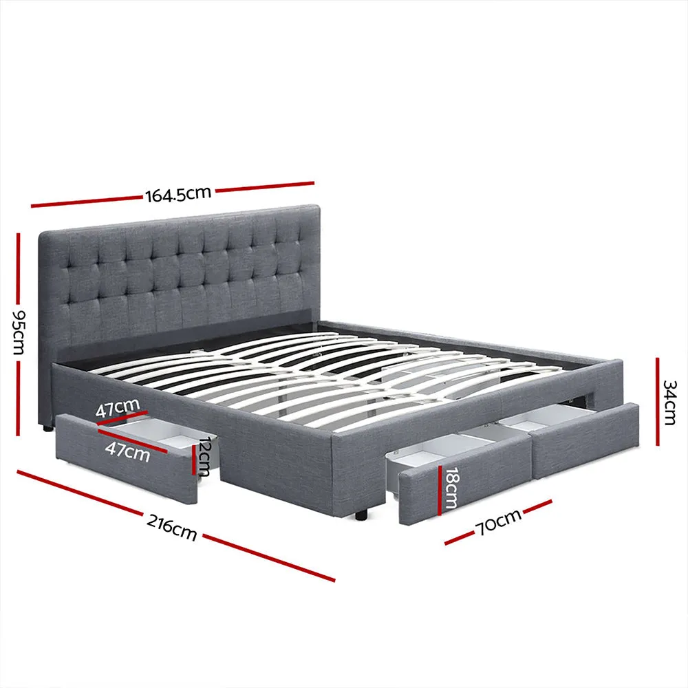 Pluto Bed & Mattress Package - Grey Queen