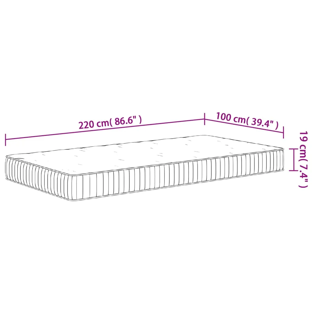 Pocket Spring Mattress Medium 100x220 cm