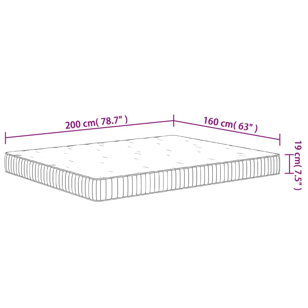 Pocket Spring Mattress Medium 160x200 cm