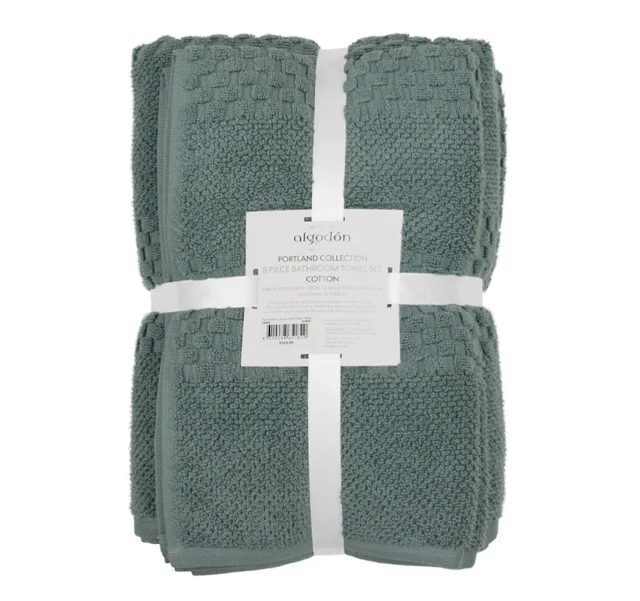 Portland 550GSM 8 Piece Towel Set Green