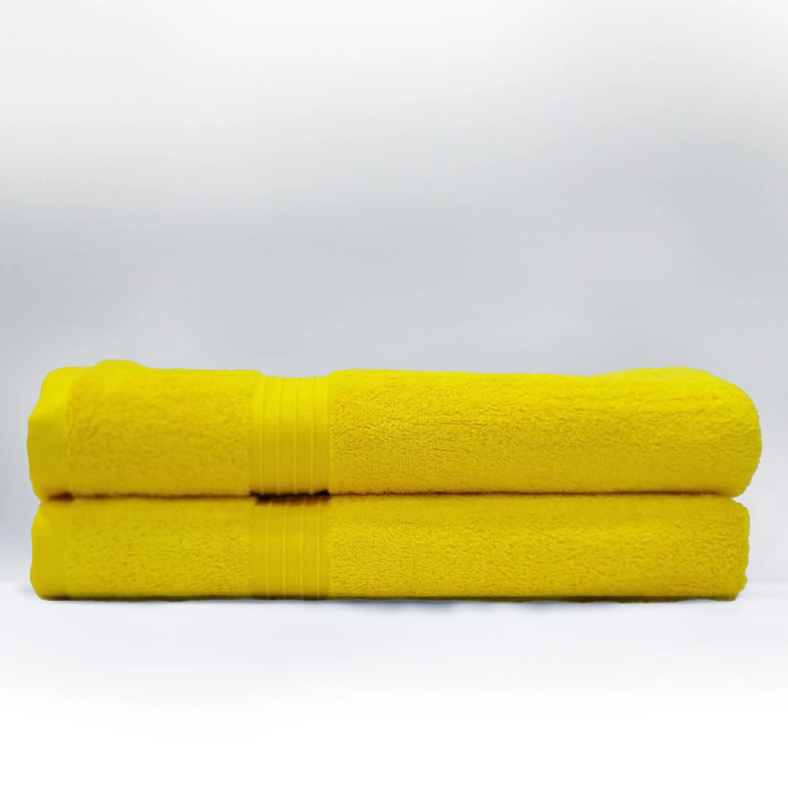 Premium Yellow Pack of 2 600gsm High Quality Cotton Bath Towel 70x140cm