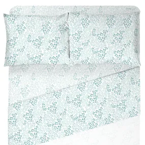 Printed Microfiber Sheet Set - Leah - Aqua