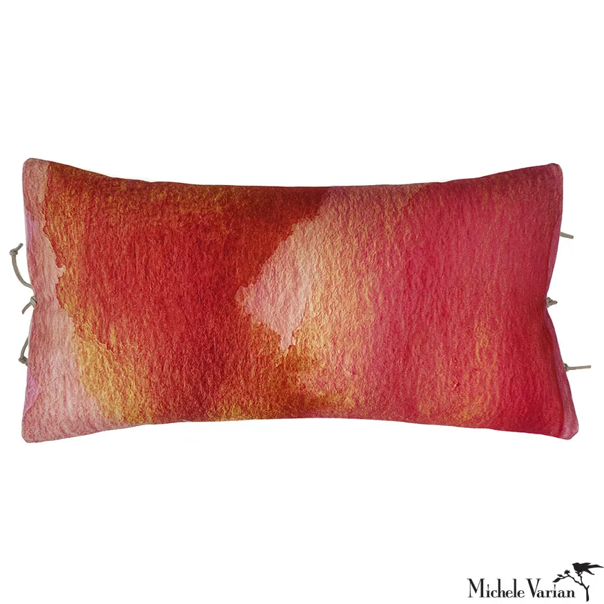 Printed Velvet Pillow Smudge Rose 12x22