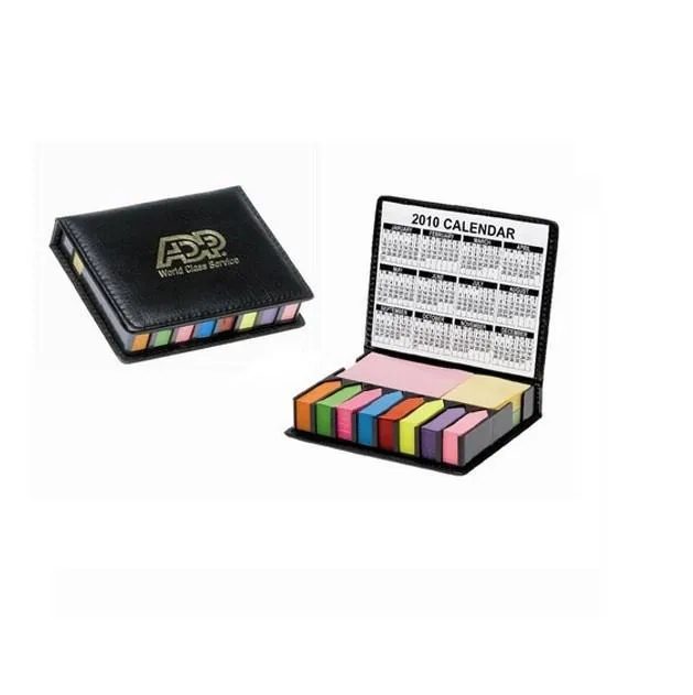 PU Memo Holder with Two Notepad, Post-it flag and Calendar