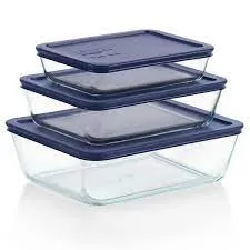 Pyrex Simply Store 6-Piece Rectangular Glass Food Storage Set - 07116004023