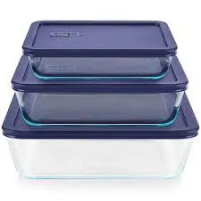 Pyrex Simply Store 6-Piece Rectangular Glass Food Storage Set - 07116004023