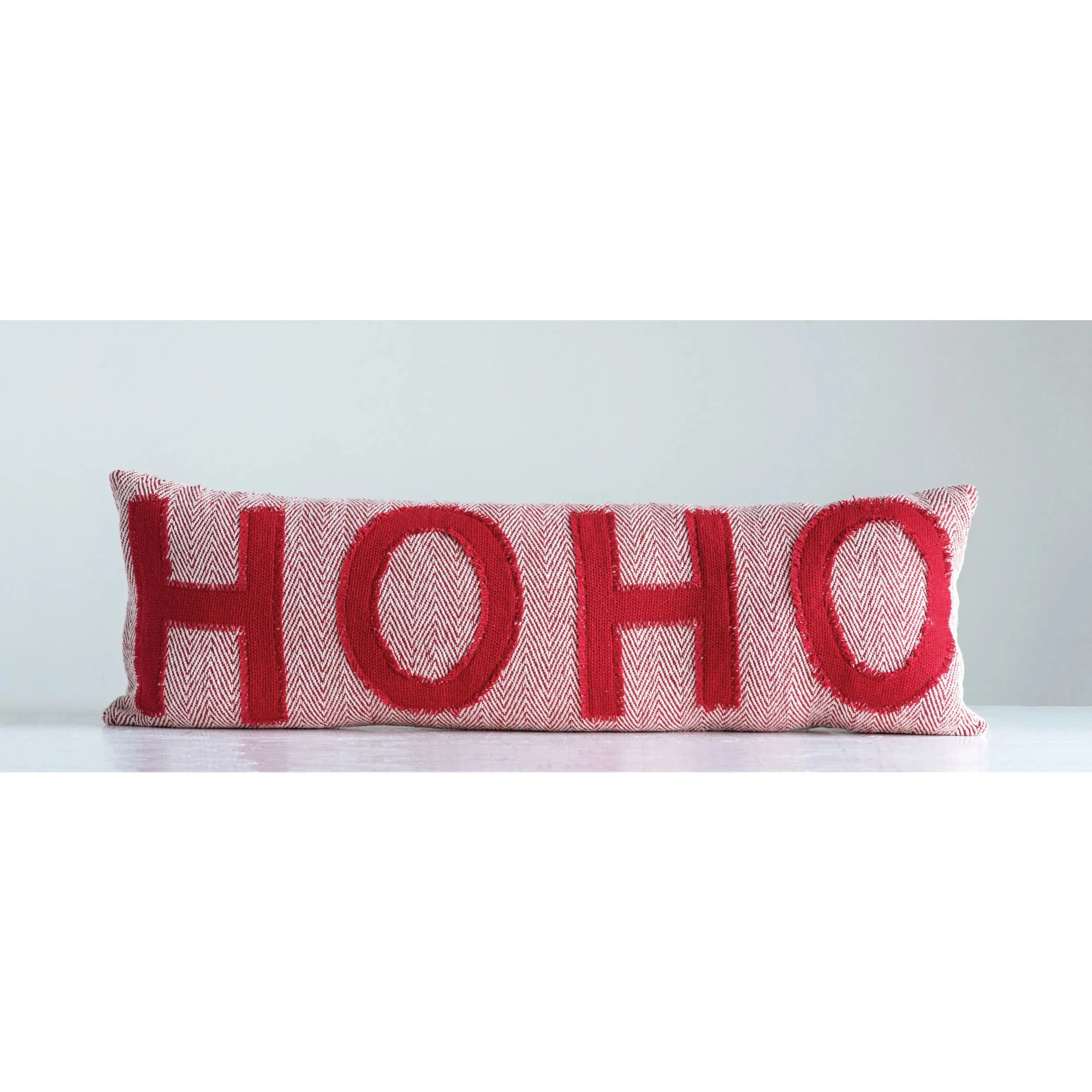 "Ho Ho" Lumbar Christmas Pillow