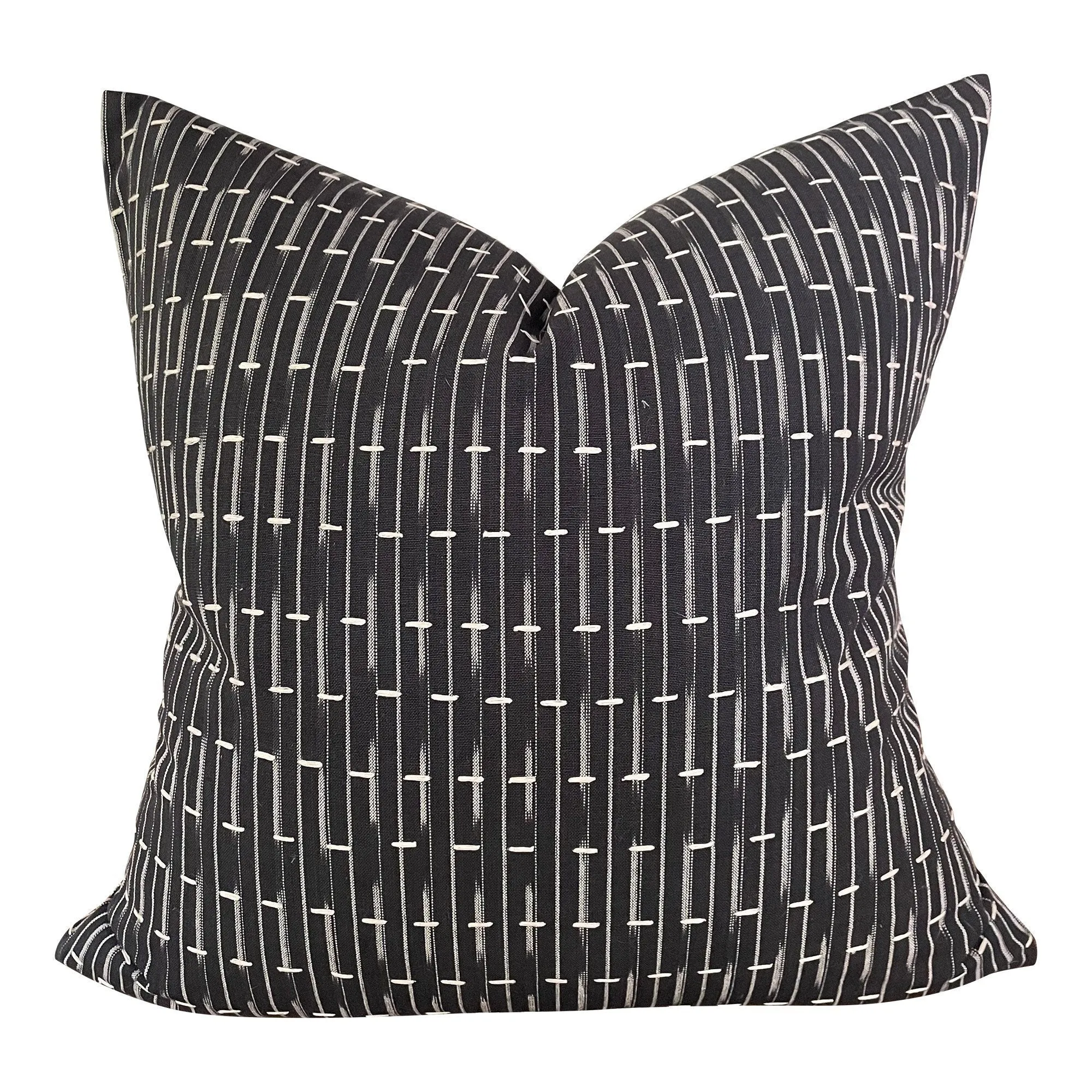 READY TO SHIP Kettlewell Collection Sashikat in Charcoal Designer Pillow