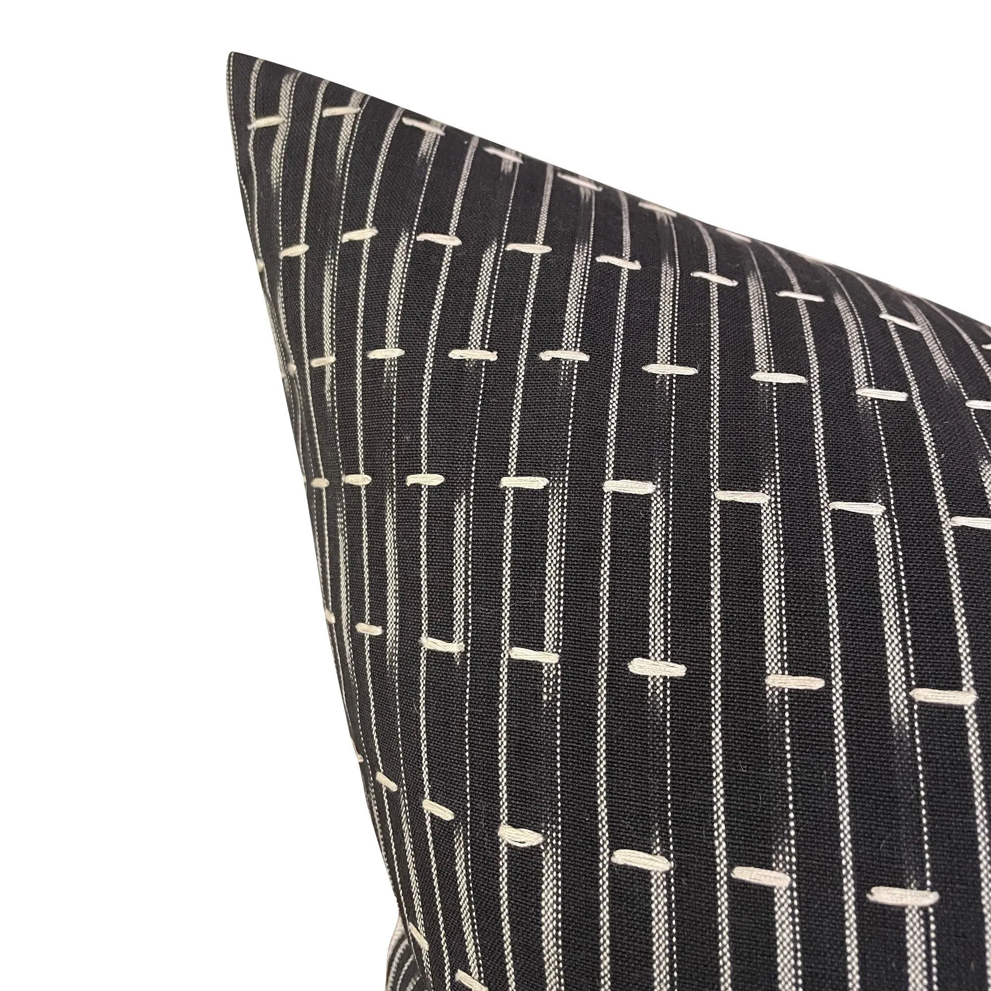 READY TO SHIP Kettlewell Collection Sashikat in Charcoal Designer Pillow