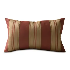 Red & Gold Traditional Striped Lumbar Pillow Cover 13x22