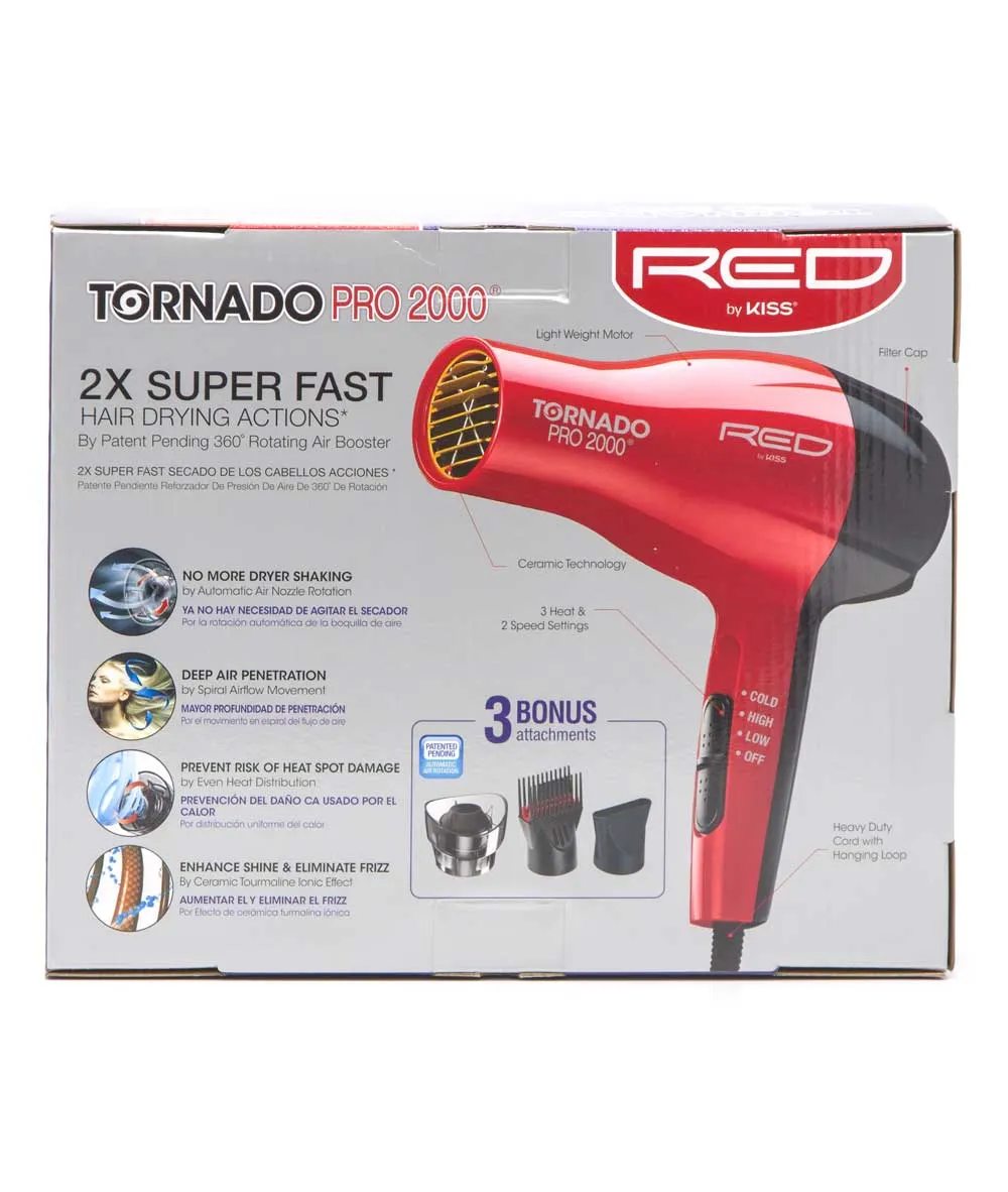 Red By Kiss Tornado Pro 2000 Blow Dryer #Bd08