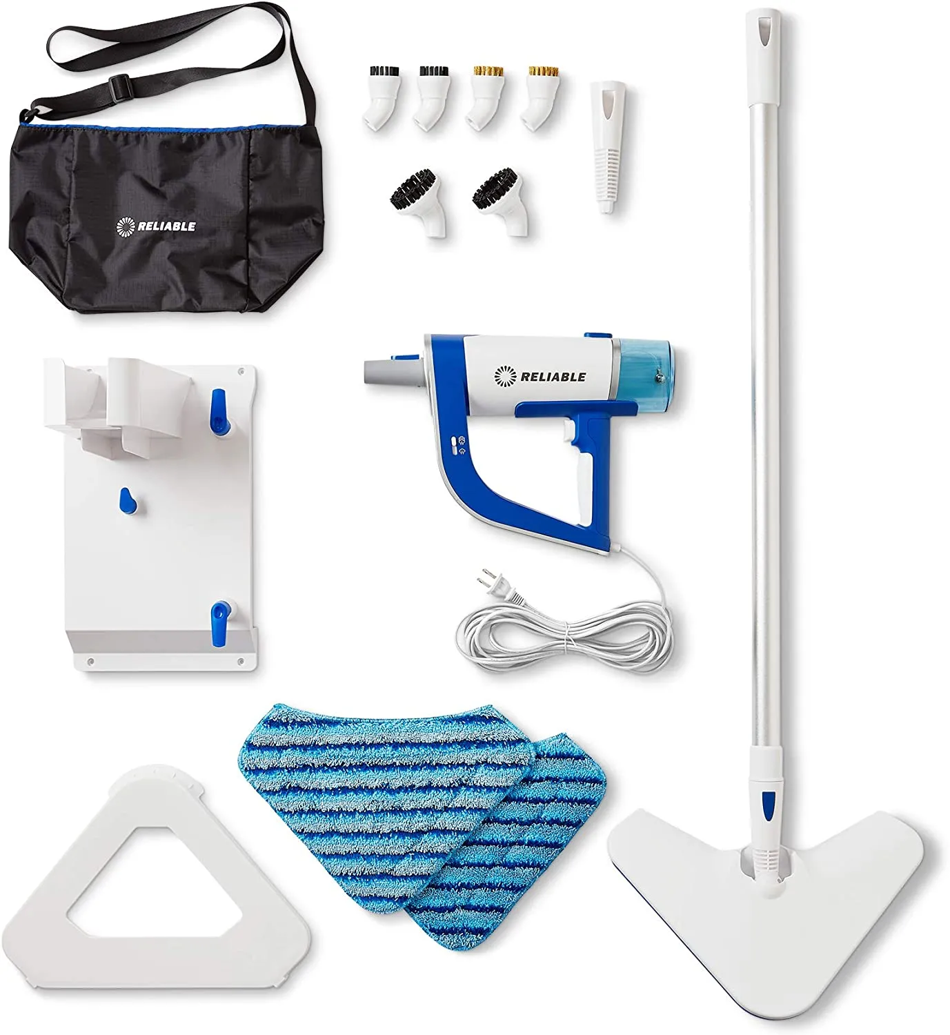 Reliable Pronto Plus 300CS 2-in-1 Steam Cleaner - Portable Steam Cleaner with Fast Heat-up and Long Steam Time, 1200W Steam Mop for Hardwood, Tile, Laminate Floor Cleaning with 14-Piece Accessory Kit