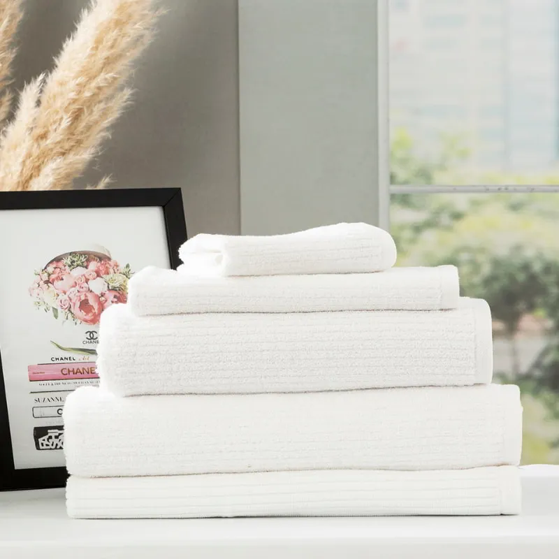 Renee Taylor Cobblestone 5 Piece White Towel Pack