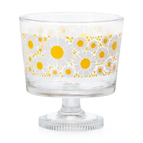 Retro Glass Footed Dessert Cup - Daisy Bloom