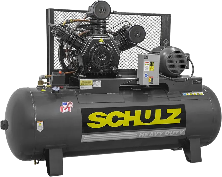 Schulz Premium Series Air Compressor 10 HP 120 gal. 2-Stage 208-230V 3-Phase Horizontal New