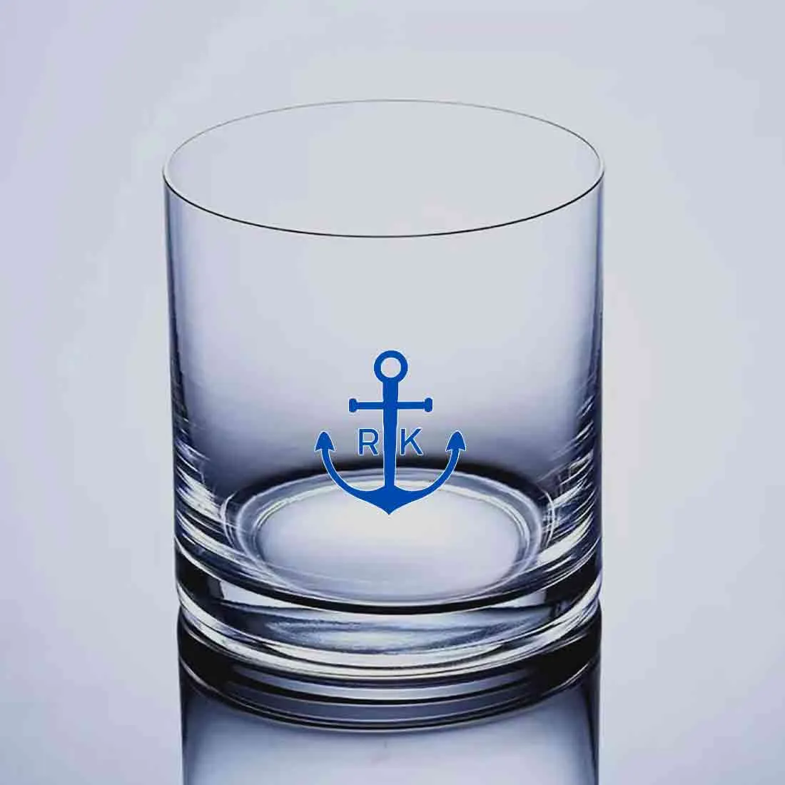 Scotch Whiskey Glasses with Initial - Colored Printed Alcohol Glass