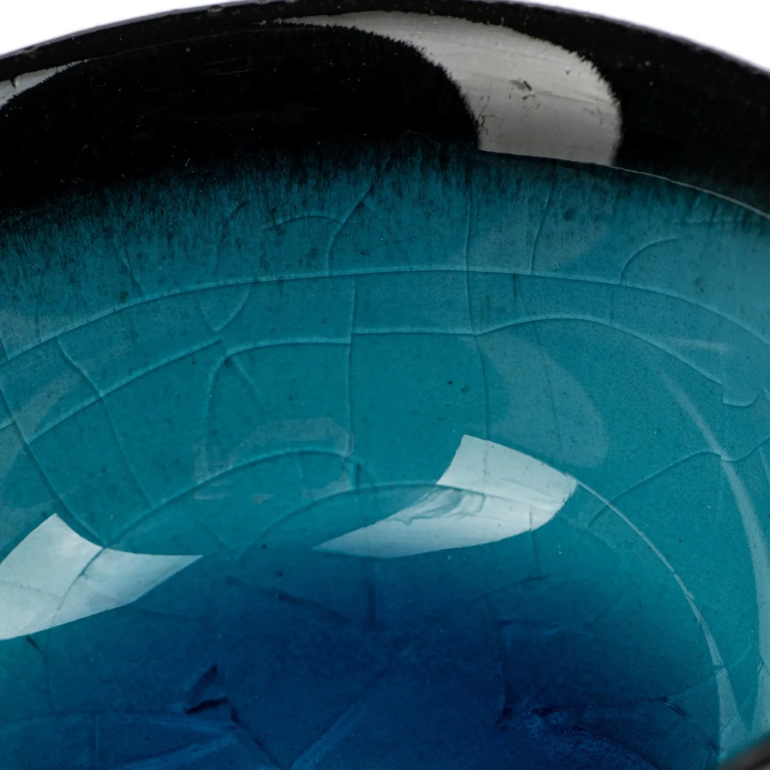 Sea Blue Crackleglaze Japanese Sake Cup