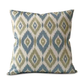 Seagrass Coastal Ikat Throw Pillow Cover 22x22