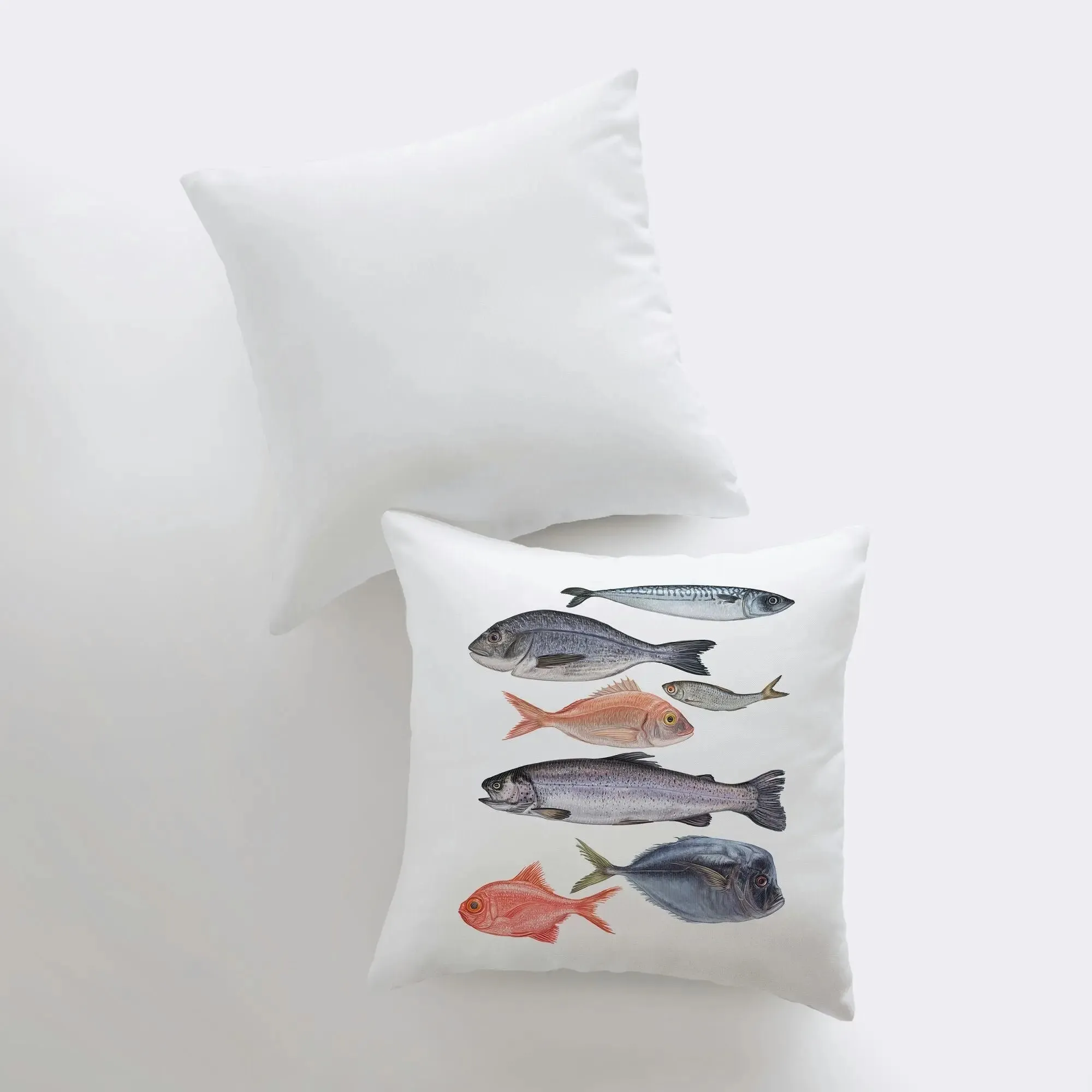 Seven Fish | Crustaceans | Throw Pillow | Home Decor | Modern Decor | Nautical | Ocean | Gift for Her | Accent Pillow Cover | Beach | Sea