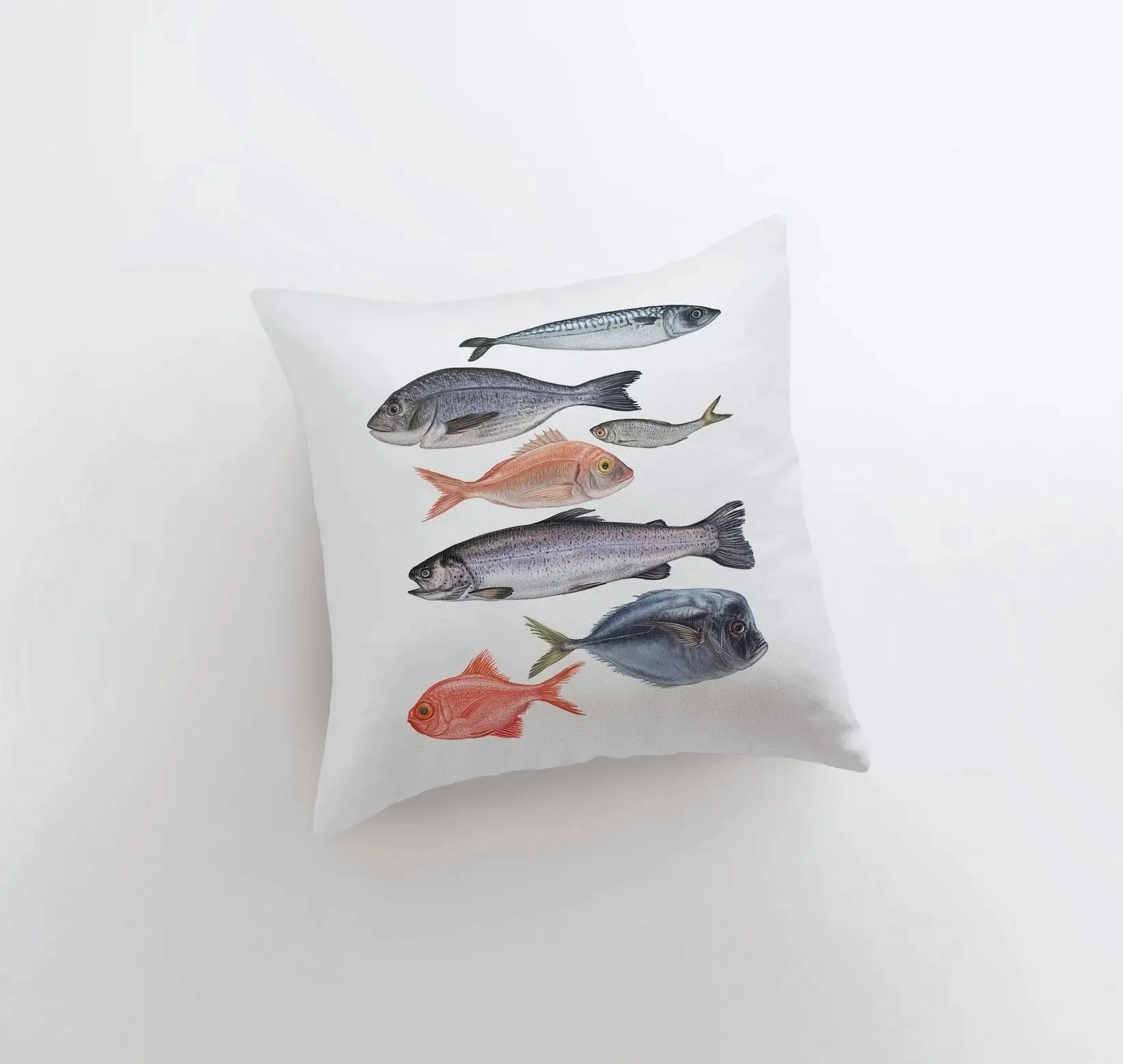 Seven Fish | Crustaceans | Throw Pillow | Home Decor | Modern Decor | Nautical | Ocean | Gift for Her | Accent Pillow Cover | Beach | Sea