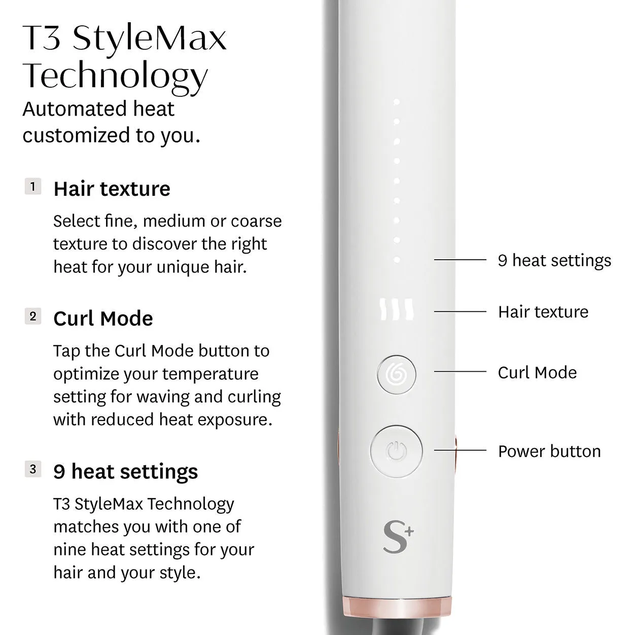 Single Pass StyleMax Professional 1" Flat Iron with Custom Heat Automation