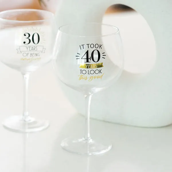 Sip Celebration 40th Balloon Glass