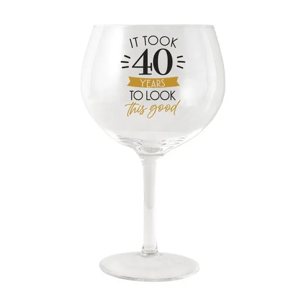 Sip Celebration 40th Balloon Glass