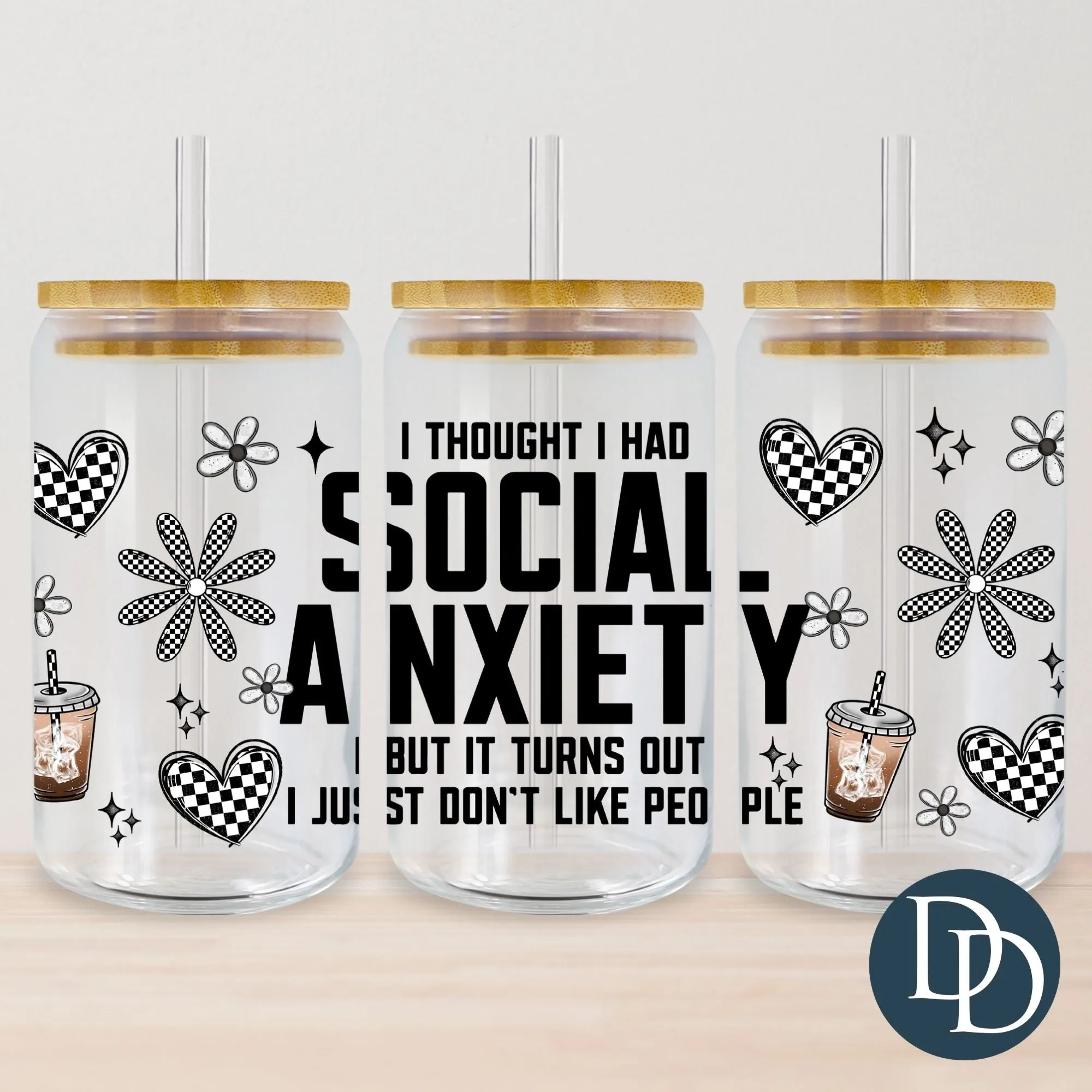 Social Anxiety *UV DTF Cup Wrap*