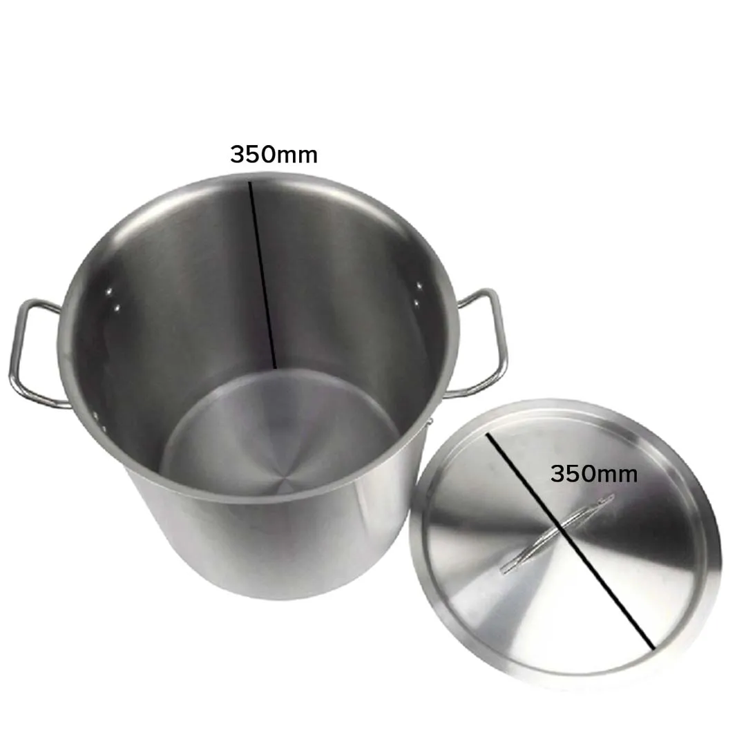 SOGA Stock Pot 33L Top Grade Thick Stainless Steel Stockpot 18/10 Without Lid