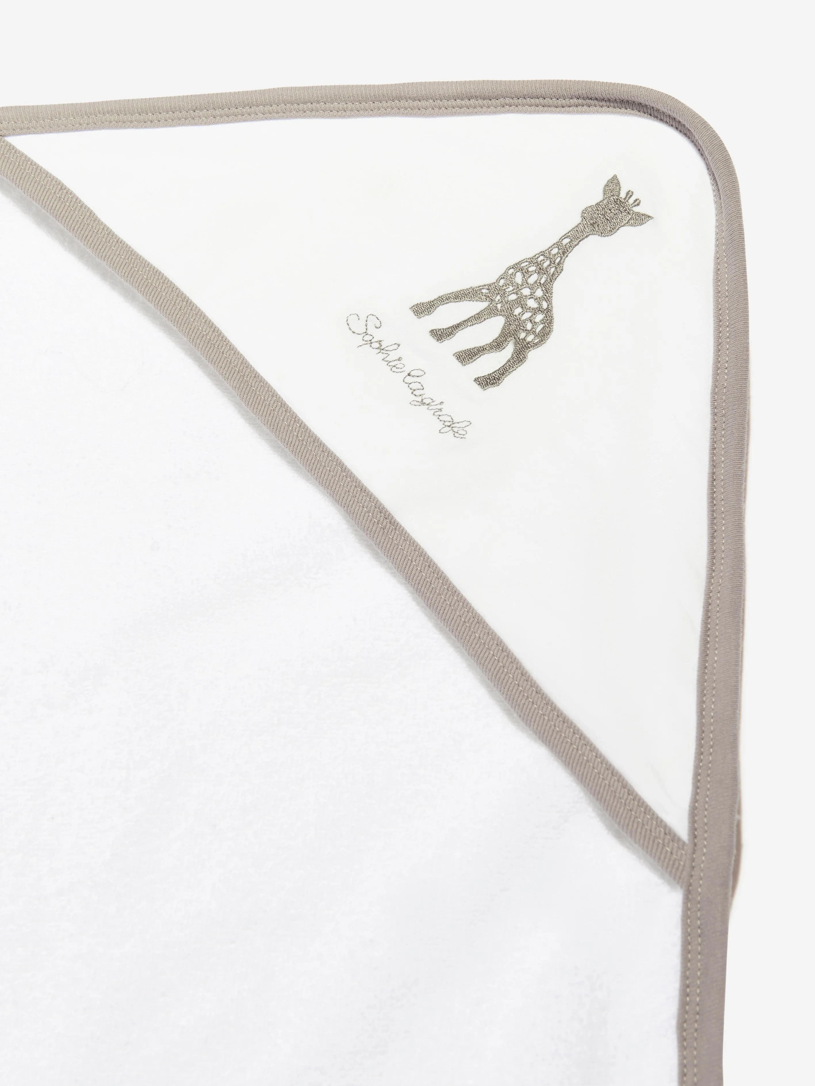 Sophie La Girafe Baby Hooded Bath Towel in White