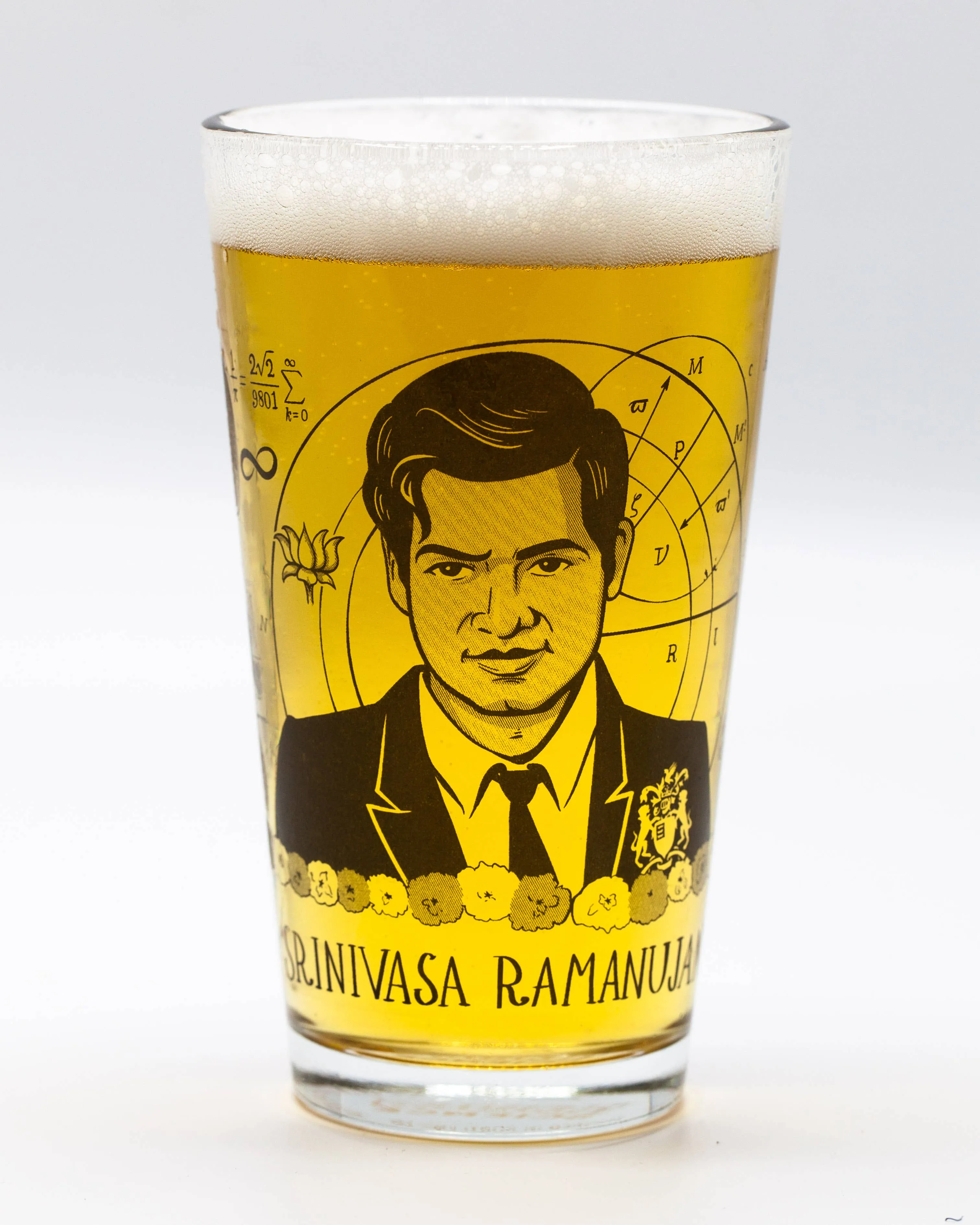 Srinivasa Ramanujan Pint Glass