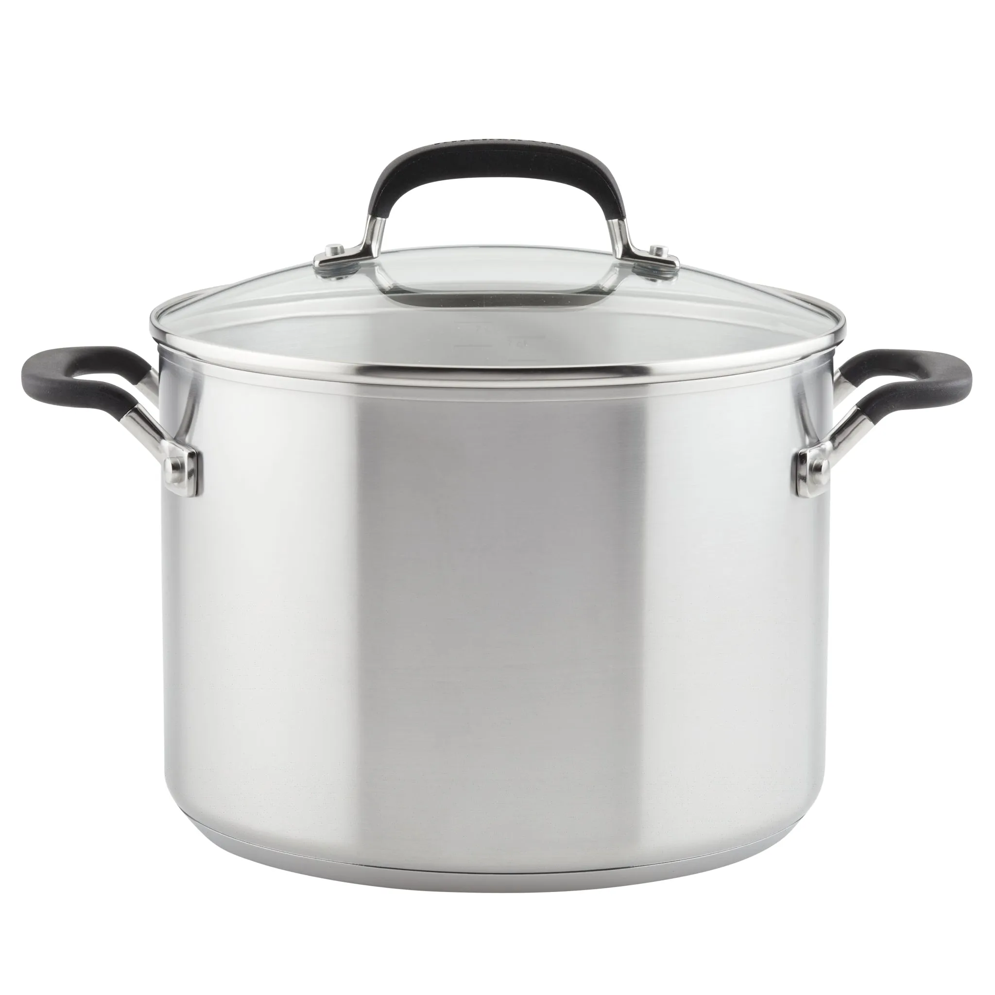 Stainless Steel 8-Quart Stockpot with Measuring Marks and Lid