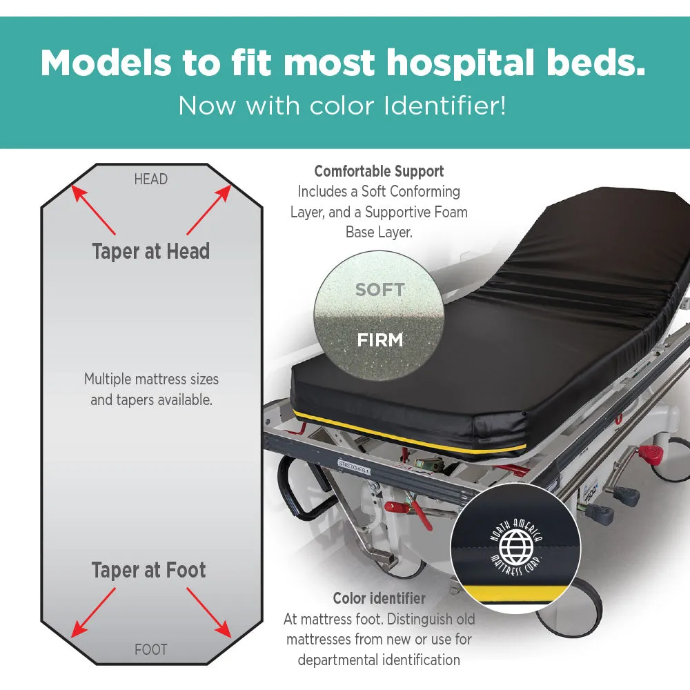 Stryker Transport 700 - 4" Standard Stretcher Pad with Color Identifier (26"w)