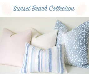 Sunset Beach Collection: Coordinated Pillow Covers in Blush, Cream, and Aqua 12x18 12x21 16x16 18x18 20x20 22x22 24x24 26x26