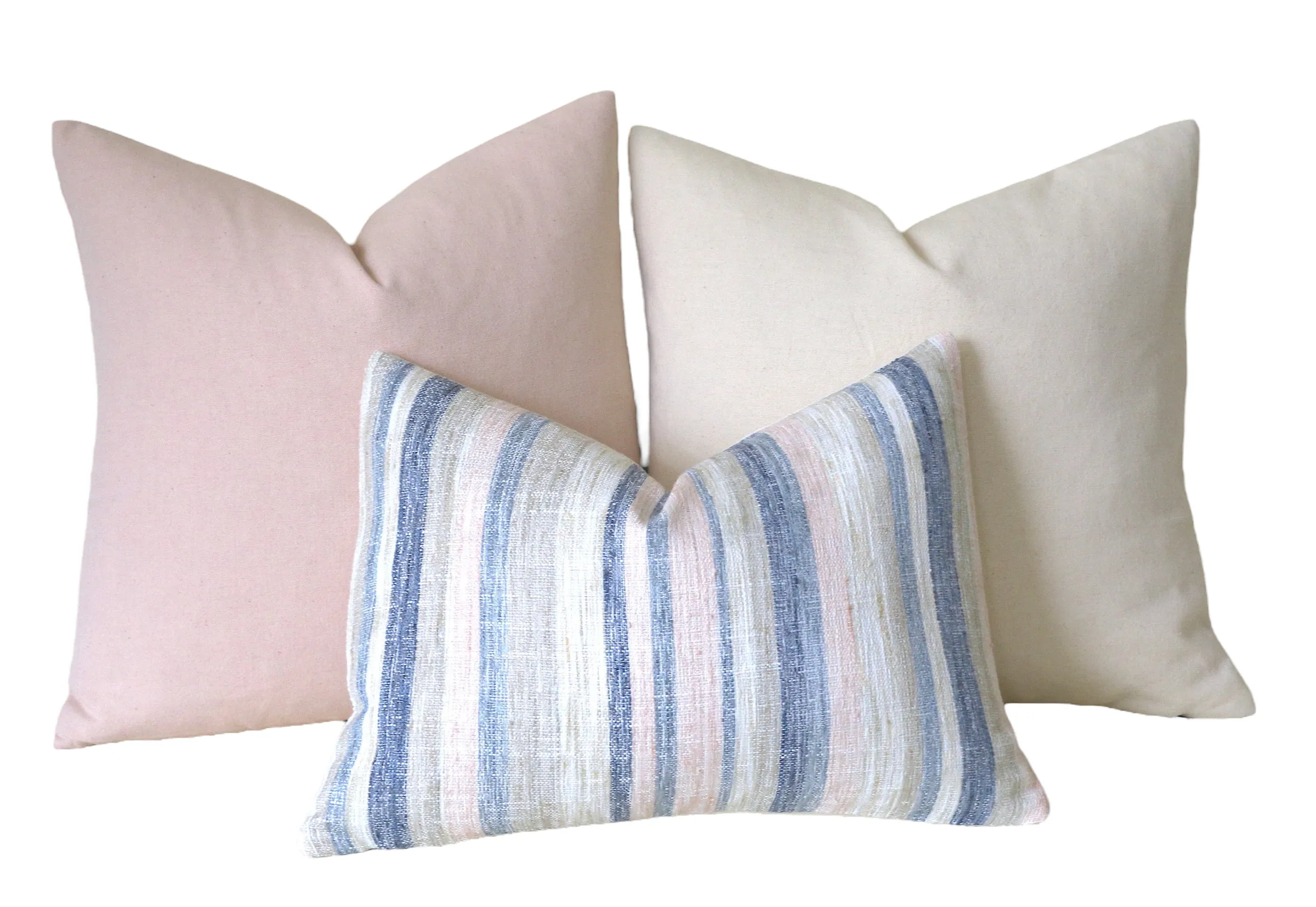 Sunset Beach Collection: Coordinated Pillow Covers in Blush, Cream, and Aqua 12x18 12x21 16x16 18x18 20x20 22x22 24x24 26x26