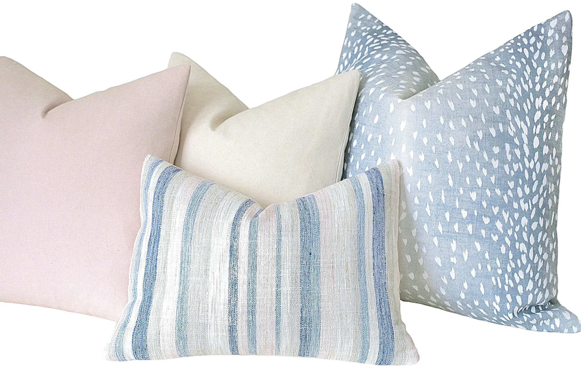 Sunset Beach Collection: Coordinated Pillow Covers in Blush, Cream, and Aqua 12x18 12x21 16x16 18x18 20x20 22x22 24x24 26x26