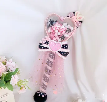 Sweetheart Endless~Sweet Lolita Fairy Wand Handmade Multicolor Heart Shaped